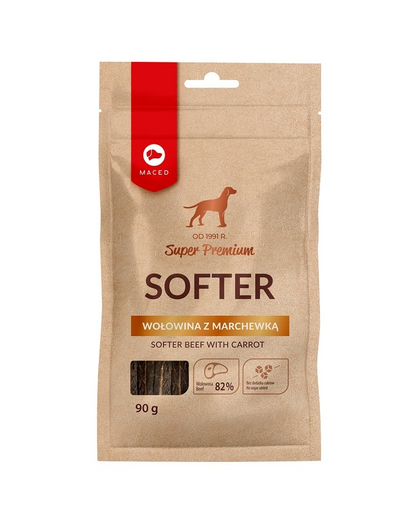 MACED Super Premium Softer Marhahús és sárgarépa kutyakajak 90g
