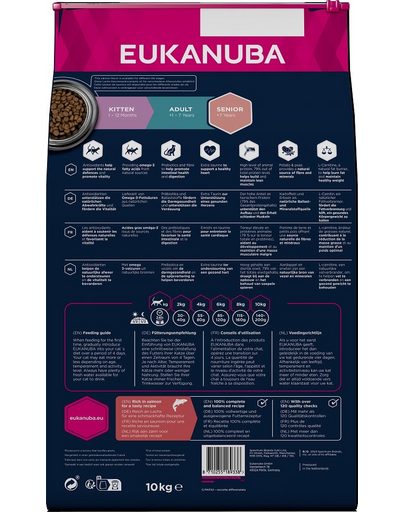 EUKANUBA Grain Free Senior Łosoś 10 kg idősebb macskáknak
