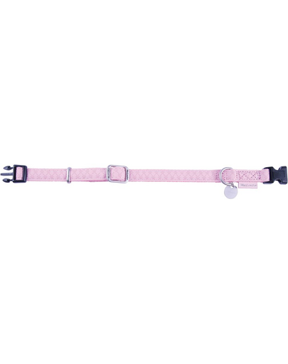 ZOLUX Állítható nyakörv mac leather 25 mm rózsaszín