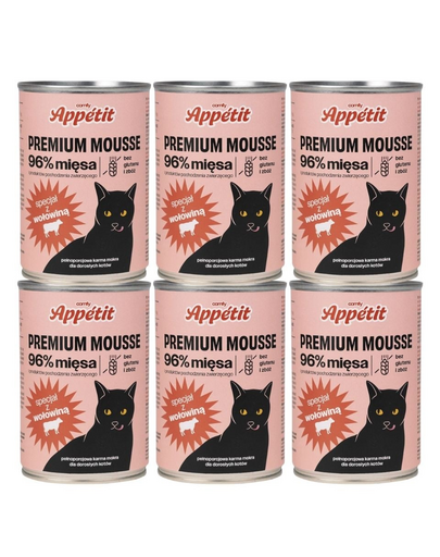COMFY APPETIT PREMIUM Marhahús mousse macskáknak 6x400 g