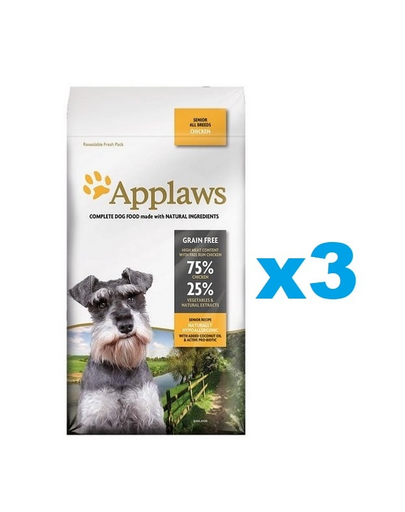 APPLAWS Senior All Breeds Chicken 6 kg (3x2 kg) csirkével idősebb kutyáknak