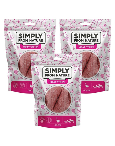 SIMPLY FROM NATURE Meat Strips Libahús csíkok kutyáknak 3x80 g