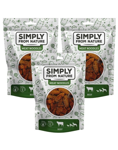 SIMPLY FROM NATURE Meat Noodles Húsgombóc tészta marhahússal kutyáknak 3x80 g