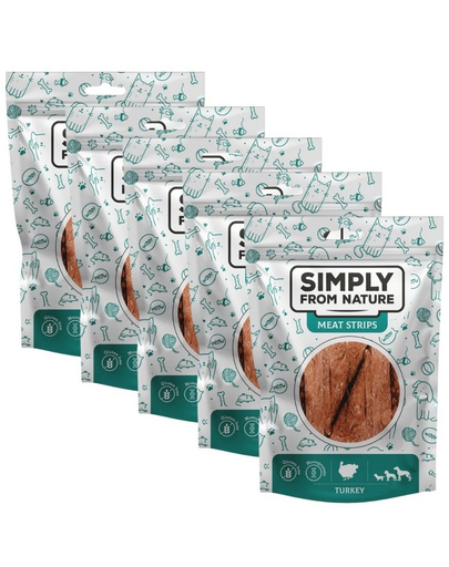 SIMPLY FROM NATURE Meat Strips Hús pulykacsíkok kutyáknak 5x80 g