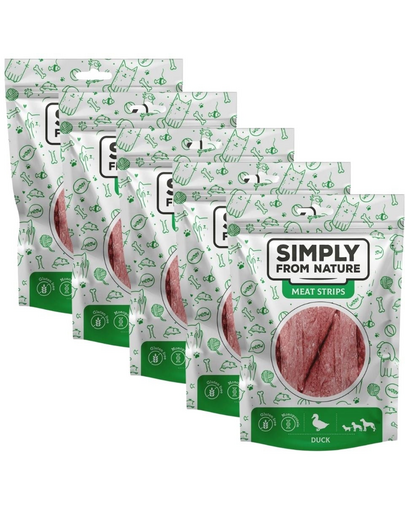 SIMPLY FROM NATURE Meat Strips Húsos kacsacsíkok kutyáknak 5x80 g