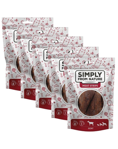 SIMPLY FROM NATURE Meat Strips Kecskehús csíkok kutyáknak 5x80 g