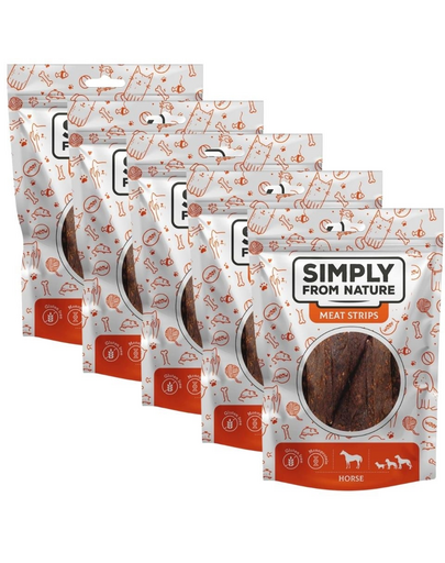 SIMPLY FROM NATURE Meat Strips Lóhúscsíkok kutyáknak 5x80 g