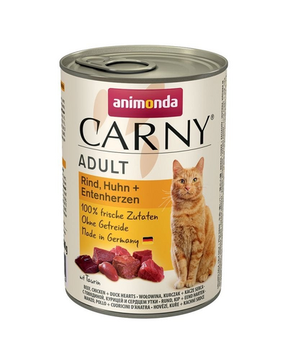 ANIMONDA Carny Konzerv macska marhahús- csirke-kacsaszív 400 g