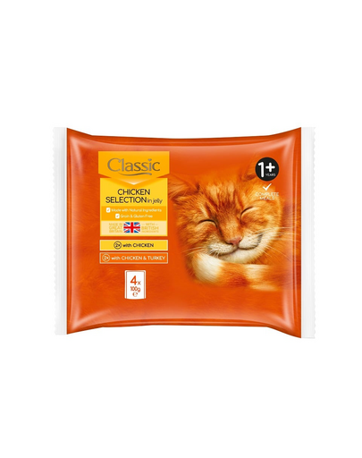 BUTCHER'S Classic Vegyes ízek os tasak baromfival zselében 4x100g