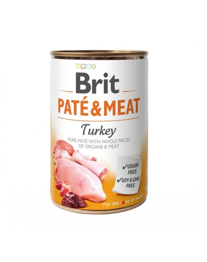 BRIT Pate&Meat turkey 400 g pulykapástétom kutyáknak