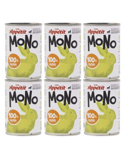 COMFY APPETIT MONO Monoprotein élelmiszer nyúllal 6x400 g