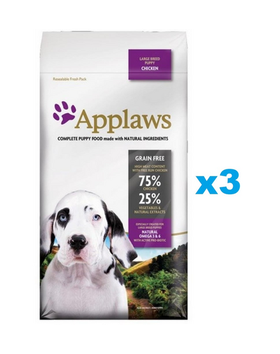APPLAWS Puppy Large Breed Chicken 6 kg (3x2 kg) csirkével nagytestű kölyökkutyáknak