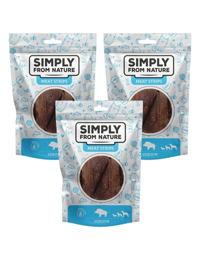 SIMPLY FROM NATURE Meat Strips Vadhús csíkok kutyáknak 3x80 g