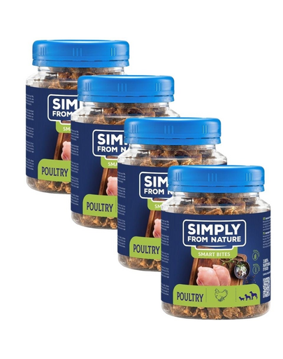 SIMPLY FROM NATURE Smart Bites Baromfi kiképzők kutyák számára 4x130 g