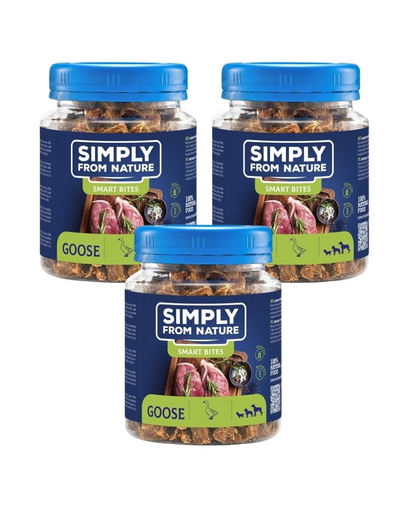 SIMPLY FROM NATURE Smart Bites Liba edzők kutyáknak 3x130 g