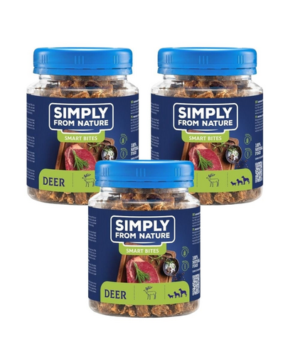 SIMPLY FROM NATURE Smart Bites Szarvas falatkák kutyáknak 3x130 g