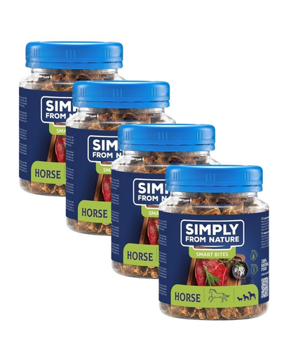 SIMPLY FROM NATURE Smart Bites Lóhúskiképzők kutyák számára 4x130 g