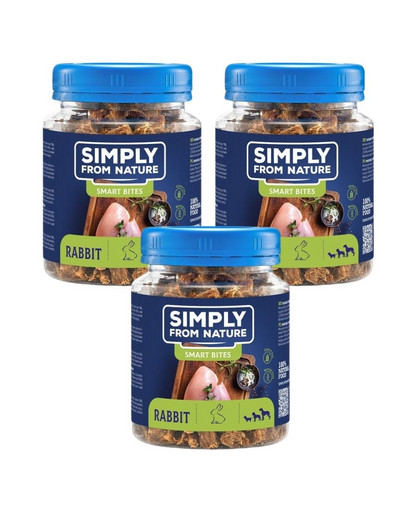 SIMPLY FROM NATURE Smart Bites Nyúl trénerek kutyáknak 3x130 g