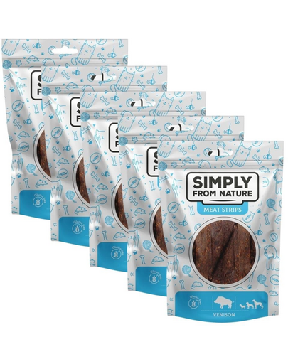 SIMPLY FROM NATURE Meat Strips Vadhús csíkok kutyáknak 5x80 g