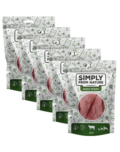 SIMPLY FROM NATURE Meat Strips Marhahús csíkok kutyáknak 5x80 g