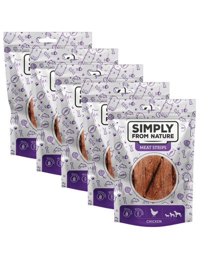 SIMPLY FROM NATURE Meat Strips Húsgombóc csirkecsíkok kutyáknak 5x80 g