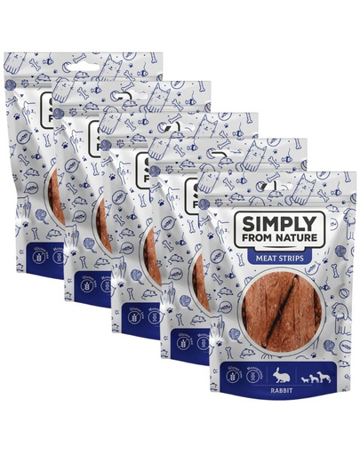 SIMPLY FROM NATURE Meat Strips Nyúlhús csíkok kutyáknak 5x80 g