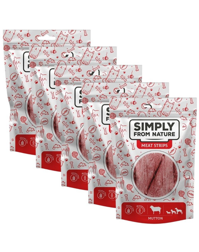 SIMPLY FROM NATURE Meat Strips Birkahús csíkok kutyáknak 5x80 g