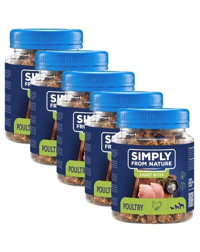 SIMPLY FROM NATURE Smart Bites Baromfikiképzők kutyák számára 5x130 g