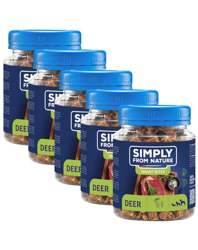 SIMPLY FROM NATURE Smart Bites Szarvasos edzőfalatok kutyáknak 5x130 g