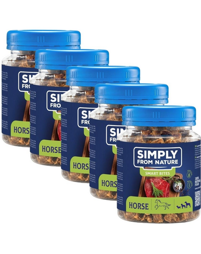 SIMPLY FROM NATURE Smart Bites Lóhúskiképzők kutyák számára 5x130 g
