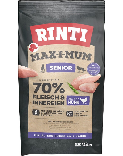RINTI MAX-I-MUM Senior Chicken csirkével idősebb kutyáknak 12 kg