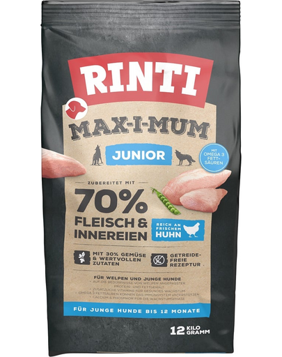 RINTI MAX-I-MUM Junior Chicken csirkével kölyökkutyáknak 12 kg