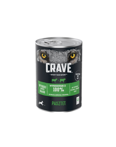 CRAVE konzerv 400g - bárány és marhahús pástétom (teljes értékű gabonamentes nedves eledel felnőtt kutyáknak)