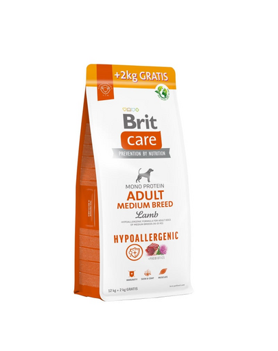 BRIT Care Hypoallergenic Adult Medium Breed bárányhússal 12+2 kg