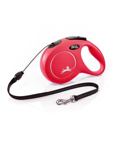 FLEXI Póráz New Classic M zsinór 8 m piros 20 kg-ig