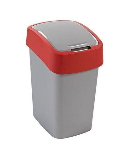 CURVER "PACIFIC FLIP BIN" BILLENŐ FEDELES SZEMETES 25L - Ezüst/piros