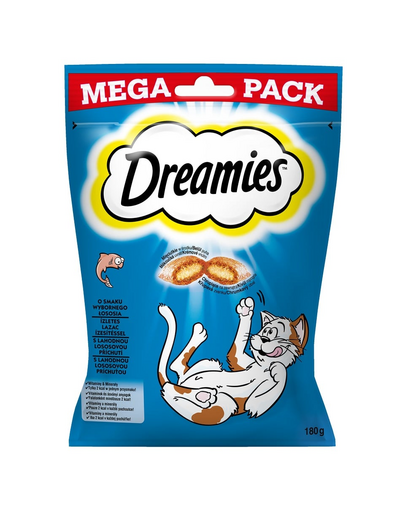 DREAMIES Mega Pack 4x180g - Finom lazac ízű macskaeledel