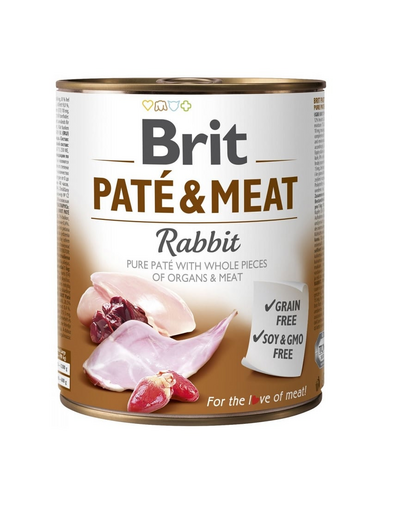 BRIT Pate&Meat rabbit 800 g nyúlpástétom kutyáknak