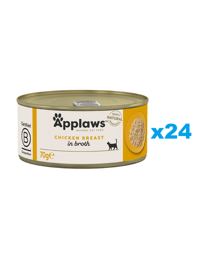 APPLAWS Cat Csirkemell húslevesben 24x70 g