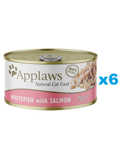 APPLAWS Cat Fehér hal és lazac húslevesben 6x70g