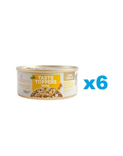 APPLAWS Dog Taste Toppers Pörkölt csirkével és sárgarépával 6x156 g