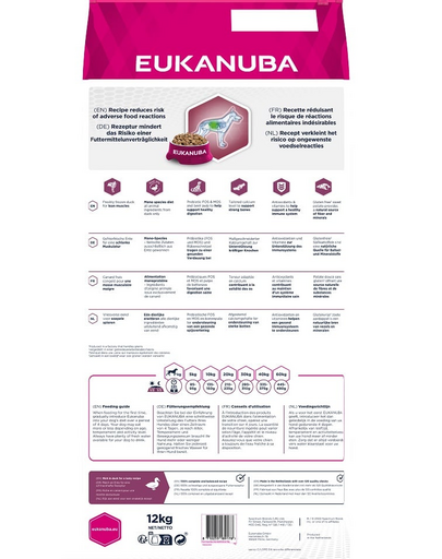 EUKANUBA Daily Care S-XL Adult Kacsa 12 kg monoproteines eledel felnőtt kutyák számára