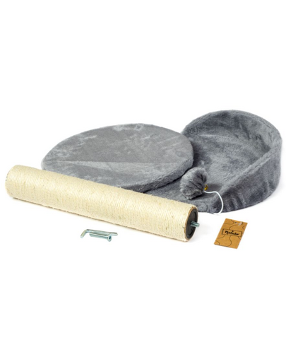 KATIDO Kaparófa macskaággyal 47 cm szürkéskék