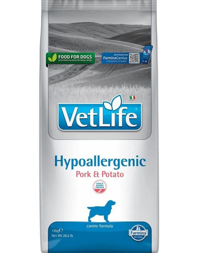 FARMINA VetLife Hypoallergenic Pork Potato felnőtt kutyáknak 12kg