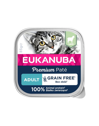 EUKANUBA Grain Free Adult Báránypástétom 16 x 85 g