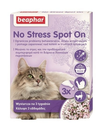 BEAPHAR No Stress Spot On Dla Kotów 0,4 ml x3