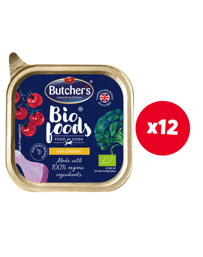 BUTCHER'S BIO foods csirkehús 12 x 150 g kutyapástétom
