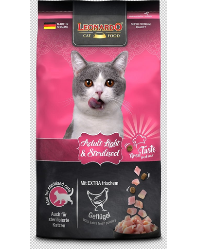LEONARDO Light eledel túlsúlyos felnőtt macskáknak 1,8 kg