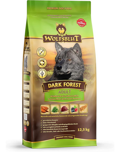 WOLFSBLUT Dark Forest Adult Száraz kutyatáp vadhússal és édesburgonyával 12,5 kg