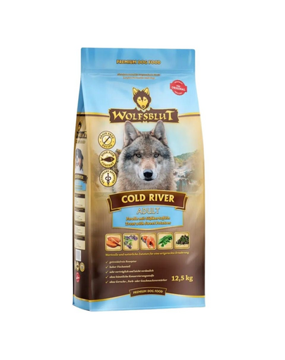 WOLFSBLUT Cold River Adult száraz kutyatáp pisztránggal és édesburgonyával 12,5 kg
